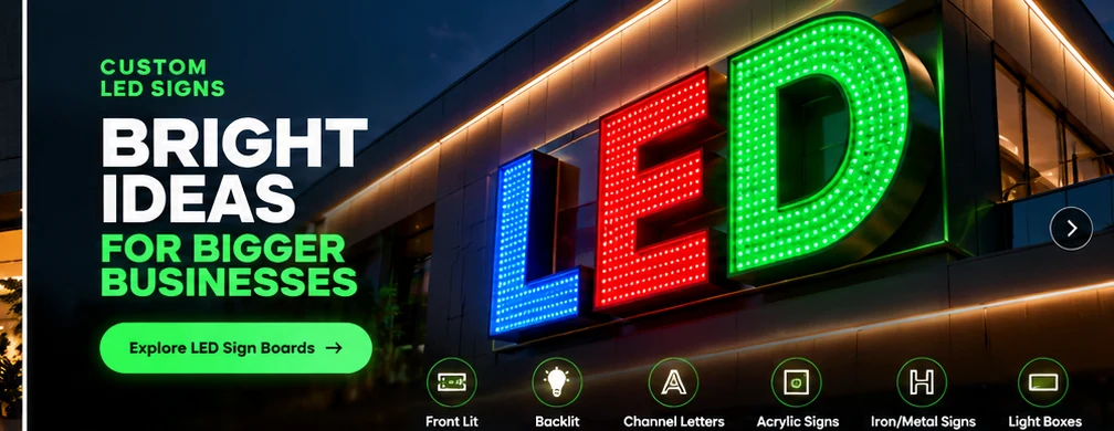 Custom bright LED signs and illuminated channel letters